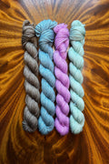 Mini skein set hand dyed in Minneapolis to coordinate with Monet Water Lilies No.2 Masterpiece Collection colorway.