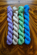 Mini skein set hand dyed to coordinate with Monet Water Lilies No. 2 in Minneapolis 