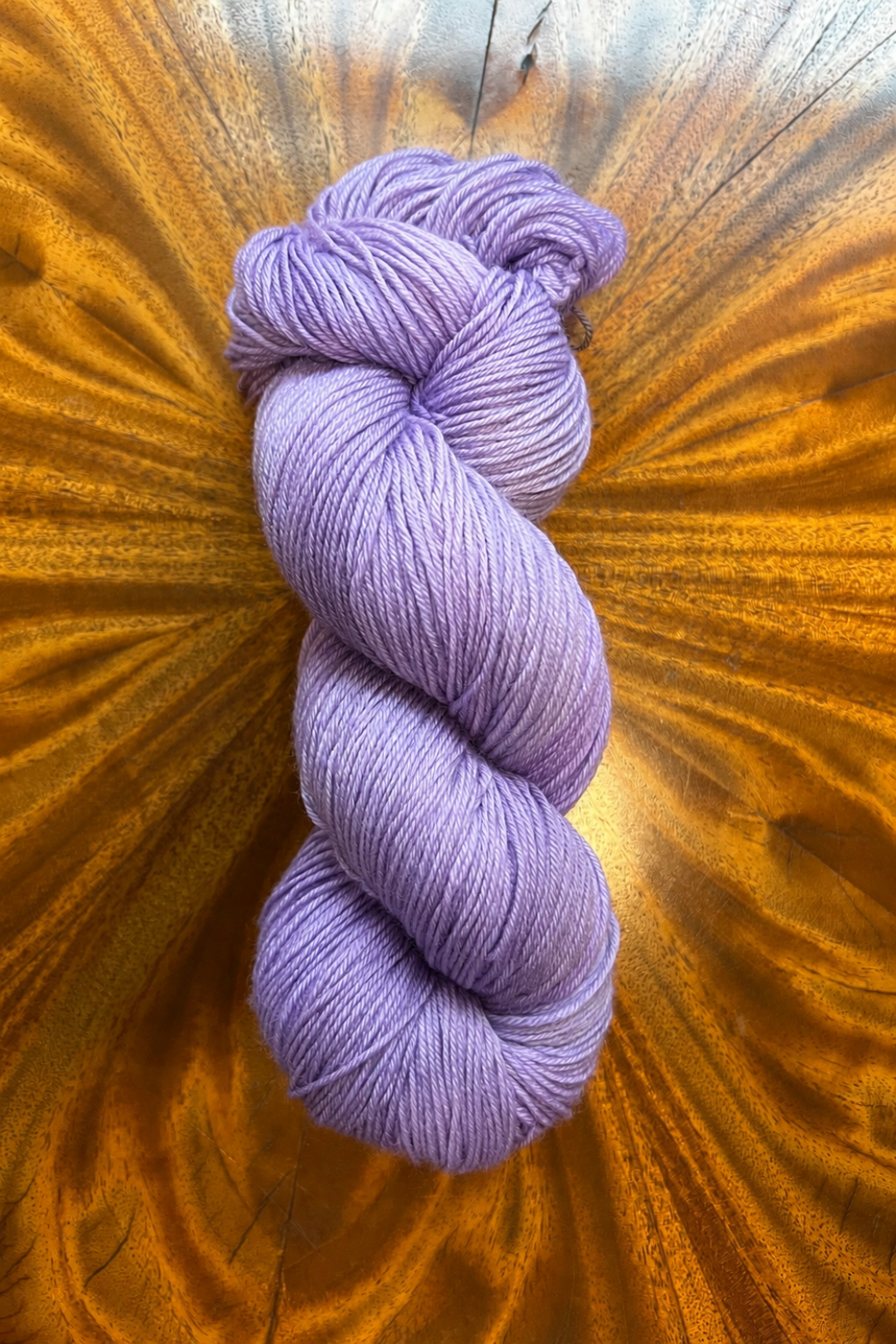 Hand dyed in Minneapolis, Lavender 100g skein of merino yarn. Coordinates with Masterpiece collection.