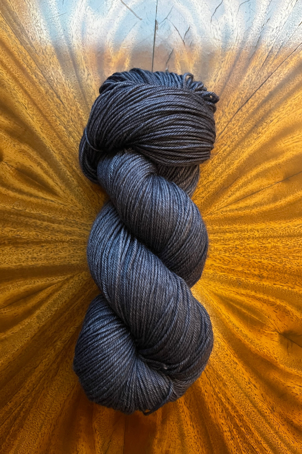 Steel Blue merino yarn hand dyed merino in Minneapolis, 100g skein.