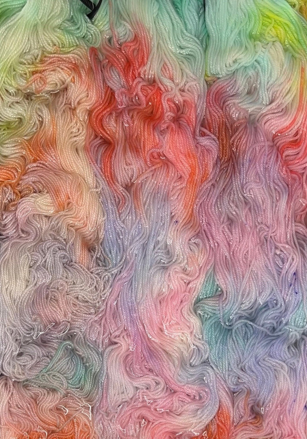 Unicorns & Rainbows hand dyed yarn as seen on youtube dyed in Minneapolis