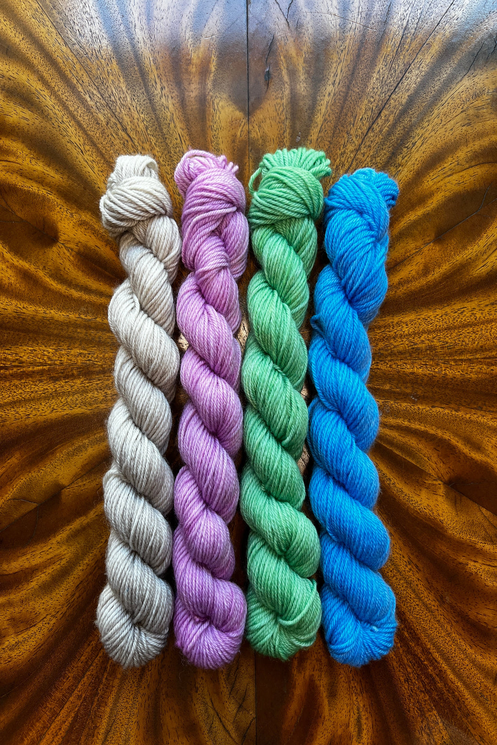 Klimt Primavesi hand-dyed in Minneapolis coordinating set 20g mini skeins set no. 1.